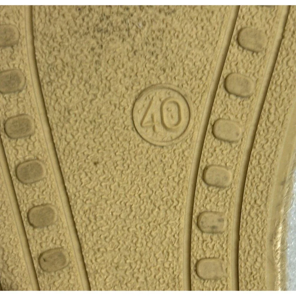VERBENAS Carmen Leather Slip on Espadrilles Shoes Womens 40 US 9.5-10 Silver